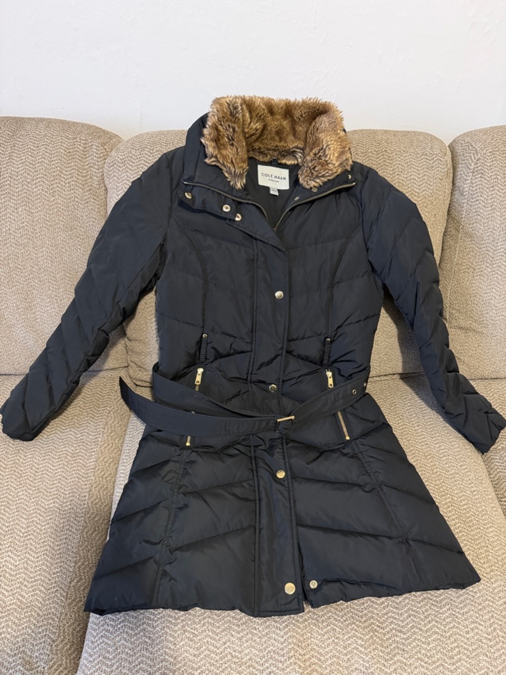 Cole Haan black puffer coat